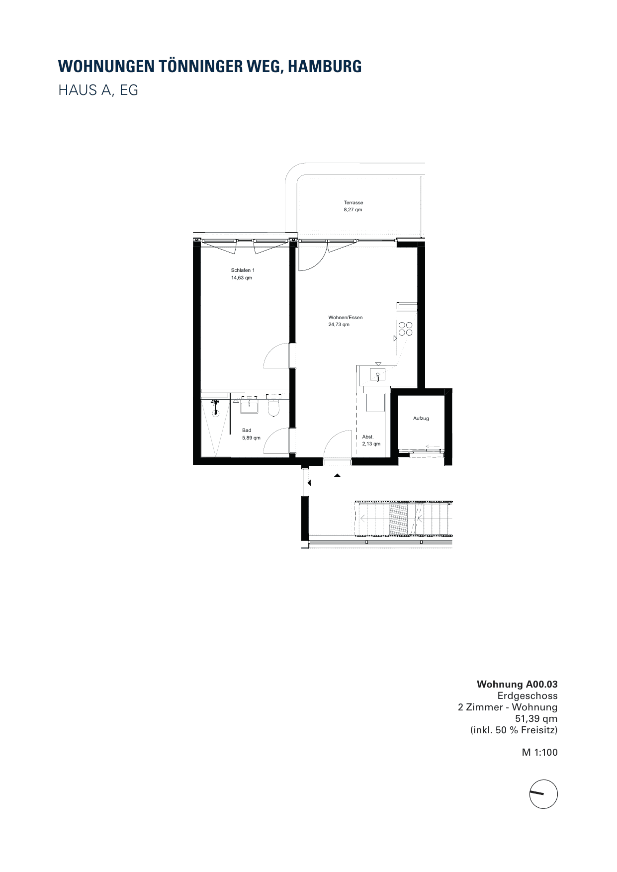 Grundriss der Wohnung A 00.03