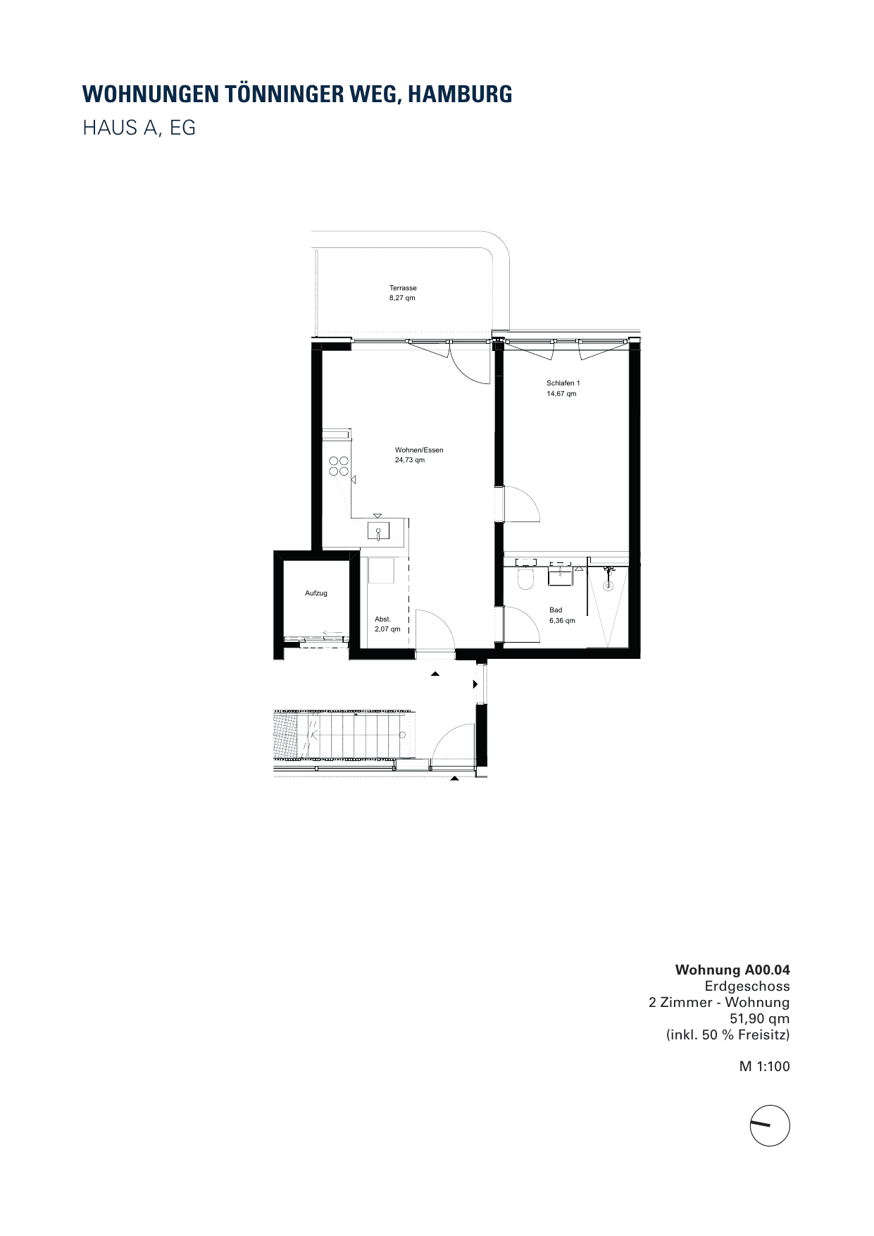 Grundriss der Wohnung A 00.04